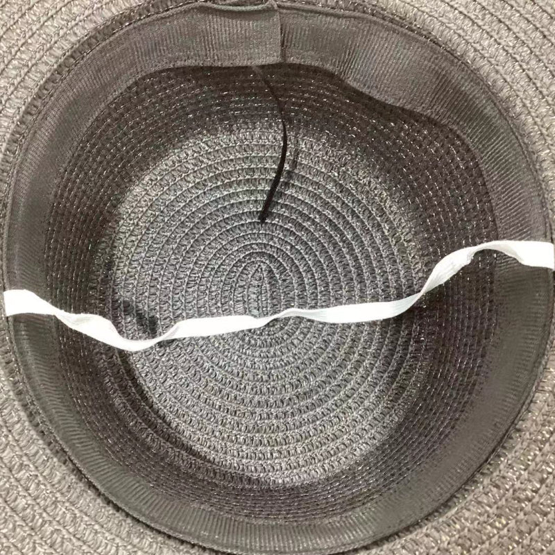 Rolled Brim Sun Hat with Ribbon Bow Straw Hat