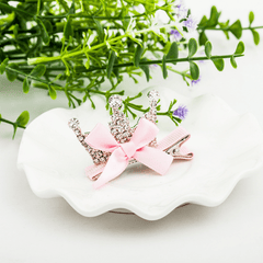 Princess Rhinestone Crown Hair Clip - Sweet Bow Duck Billed Clip