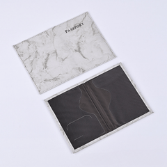 Marble Pattern Passport Holder PU Leather Travel Card Holder
