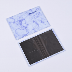 Marble Pattern Passport Holder PU Leather Travel Card Holder