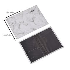 Marble Pattern Passport Holder PU Leather Travel Card Holder