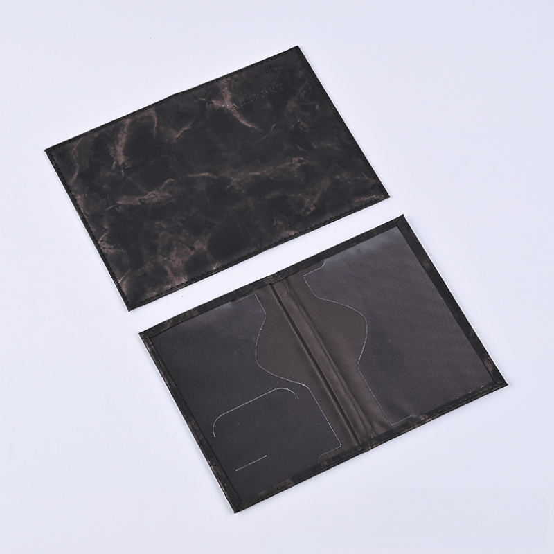 Marble Pattern Passport Holder PU Leather Travel Card Holder