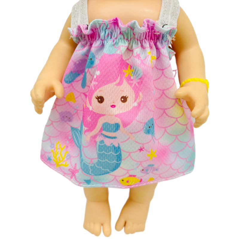 Mermaid Pattern Dress Doll Pajamas Clothes for 25-30cm Dolls