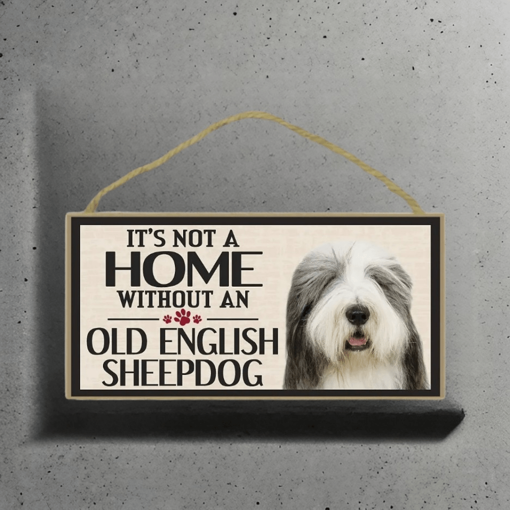 Wood Sign Old English Sheepdog Pet Decor