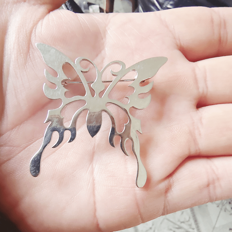 Animal Titanium Steel Butterfly Brooch Suit Decoration Corsage