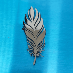 Stainless Steel Feather Leaf Brooch Pin for Men