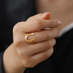 Lucky Horseshoes U Shape Rings Stainless Steel Jewelry Gift For Men And Women