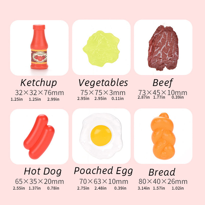 8PCS Kitchen Food Toys Play Set Pretend Play Pot Steak Vegetable Montessori