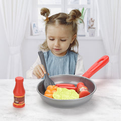 8PCS Kitchen Food Toys Play Set Pretend Play Pot Steak Vegetable Montessori