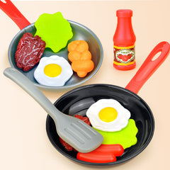 8PCS Kitchen Food Toys Play Set Pretend Play Pot Steak Vegetable Montessori