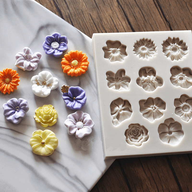 3D Silicone Flower Chocolate Mold for Cake Decorating and Baking
