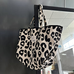 Leopard Pattern Tote Shoulder Bag Lightweight Versatile Storage Bag
