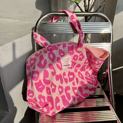 Leopard Pattern Tote Shoulder Bag Lightweight Versatile Storage Bag