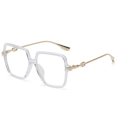 Large Square Anti Light Glasses Casual Metal Frame