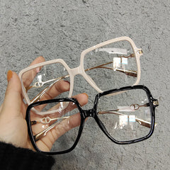 Large Square Anti Light Glasses Casual Metal Frame