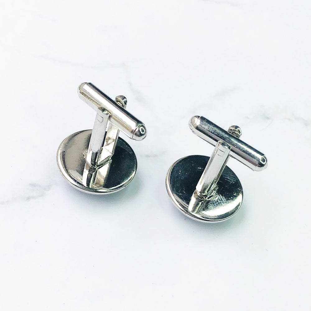 Love Ride Horse Photo Glass Gem Cufflinks Men Suit Rhodium Plated