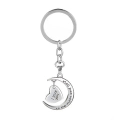 I Love You To The Moon And Back Keychain - Birthday Charm Accessories