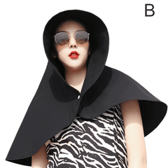 Summer Sun Hat With Sunproof Shawl Solid Wide Brim Foldable Roll Up Hats