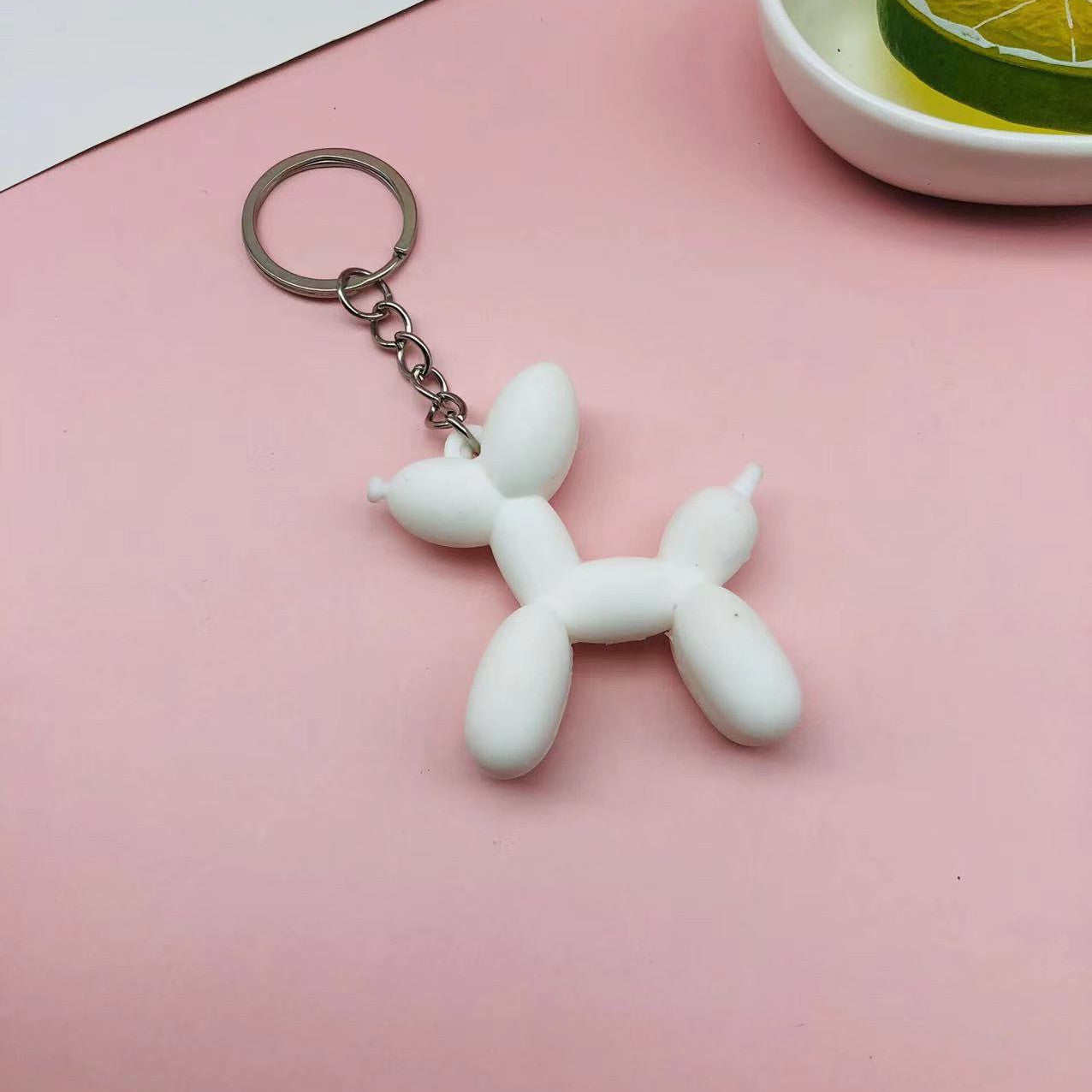 Rubber Balloon Dog Keychain for Bags & Car Keys