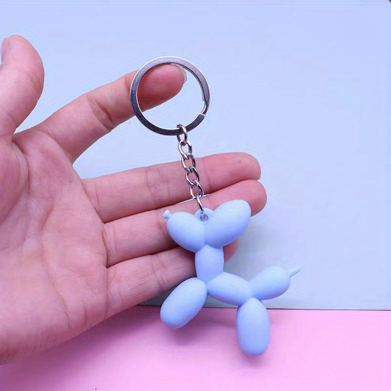 Rubber Balloon Dog Keychain for Bags & Car Keys