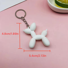 Rubber Balloon Dog Keychain for Bags & Car Keys