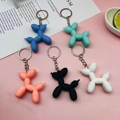 Rubber Balloon Dog Keychain for Bags & Car Keys