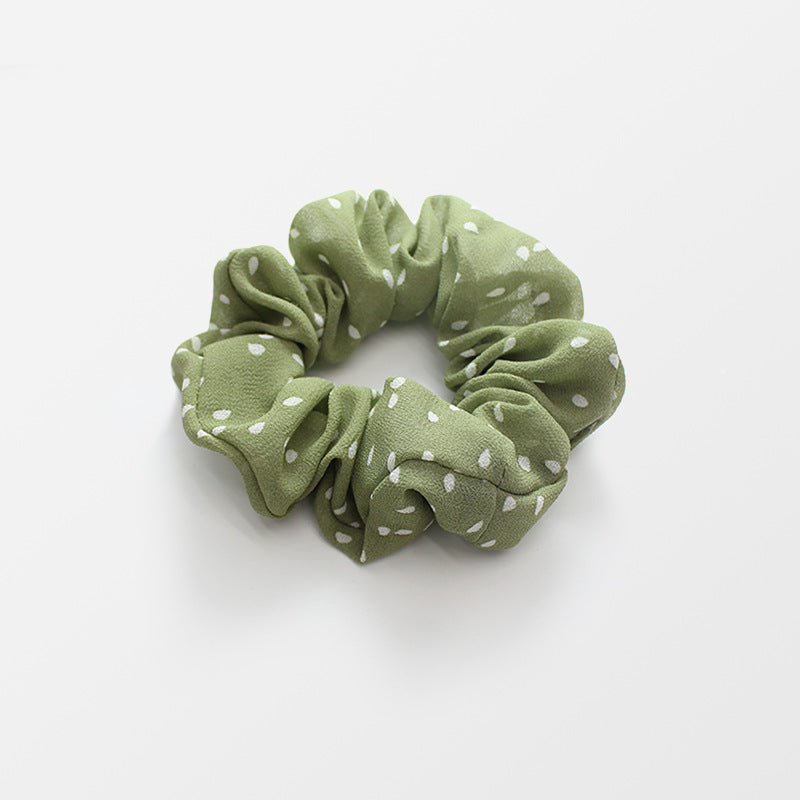 Polka Dot Chiffon Scrunchies Hair Rope Elastic Ponytail Holder