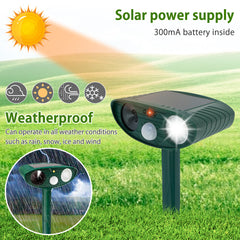Solar Animal Repellant Ultrasonic Cat Dog Out Door Solar Powered Waterproof
