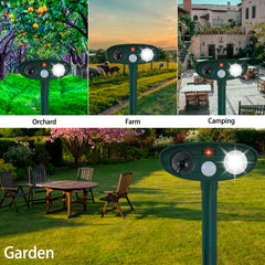 Solar Animal Repellant Ultrasonic Cat Dog Out Door Solar Powered Waterproof
