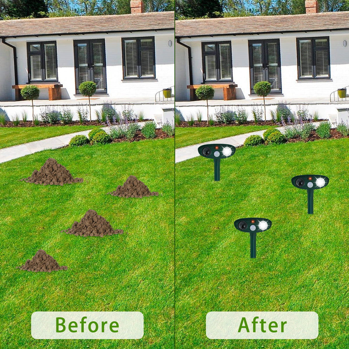 Solar Animal Repellant Ultrasonic Cat Dog Out Door Solar Powered Waterproof