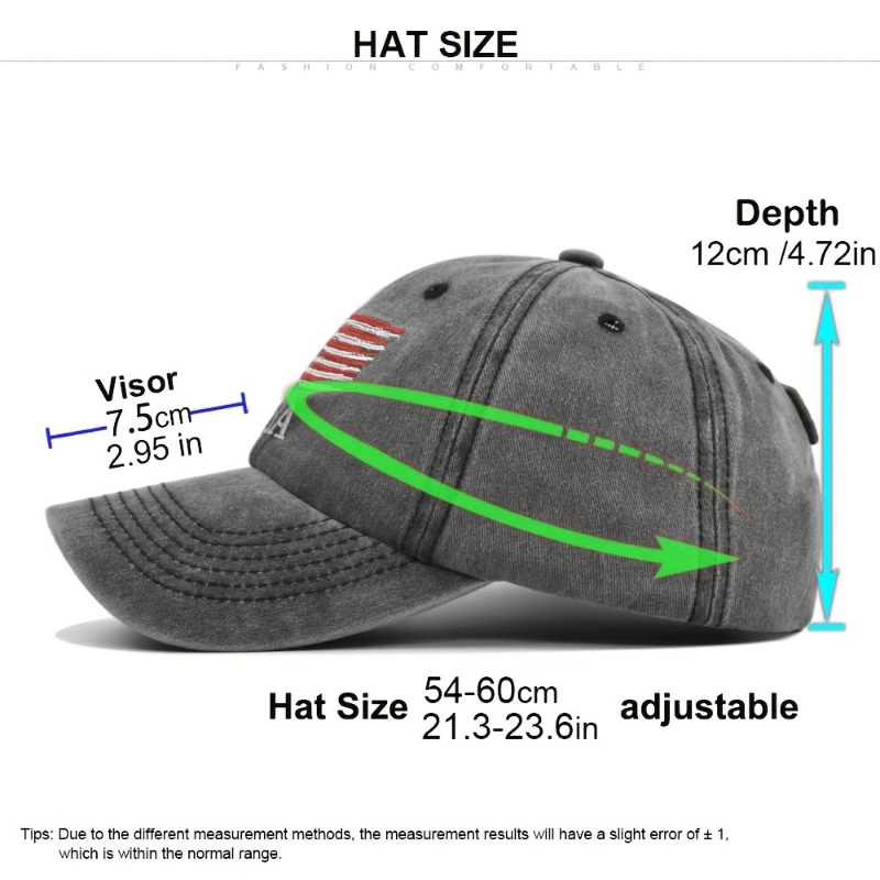 Distressed American Baseball Cap Embroidered Peaked Trucker Hat