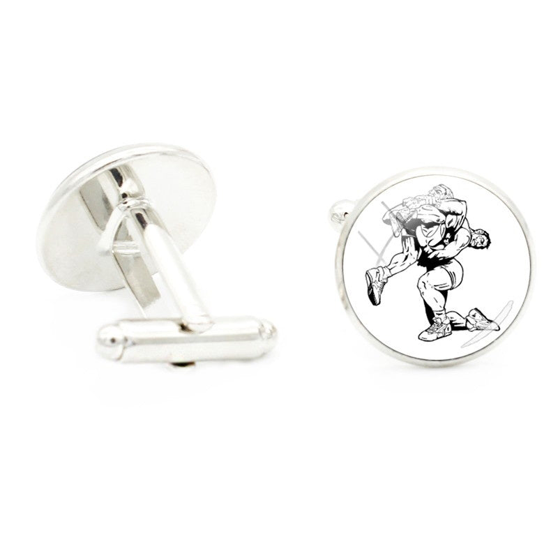 Wrestling Sport Pattern Cufflinks For Men Suit Shirt Cuff Link Jewelry