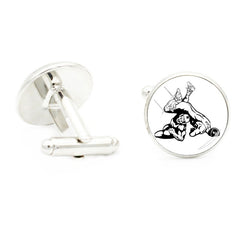 Wrestling Sport Pattern Cufflinks For Men Suit Shirt Cuff Link Jewelry