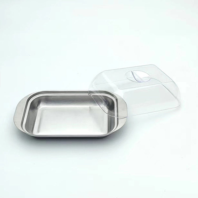 Stainless Steel Butter Dish and Cheese Box with Lid