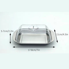 Stainless Steel Butter Dish and Cheese Box with Lid