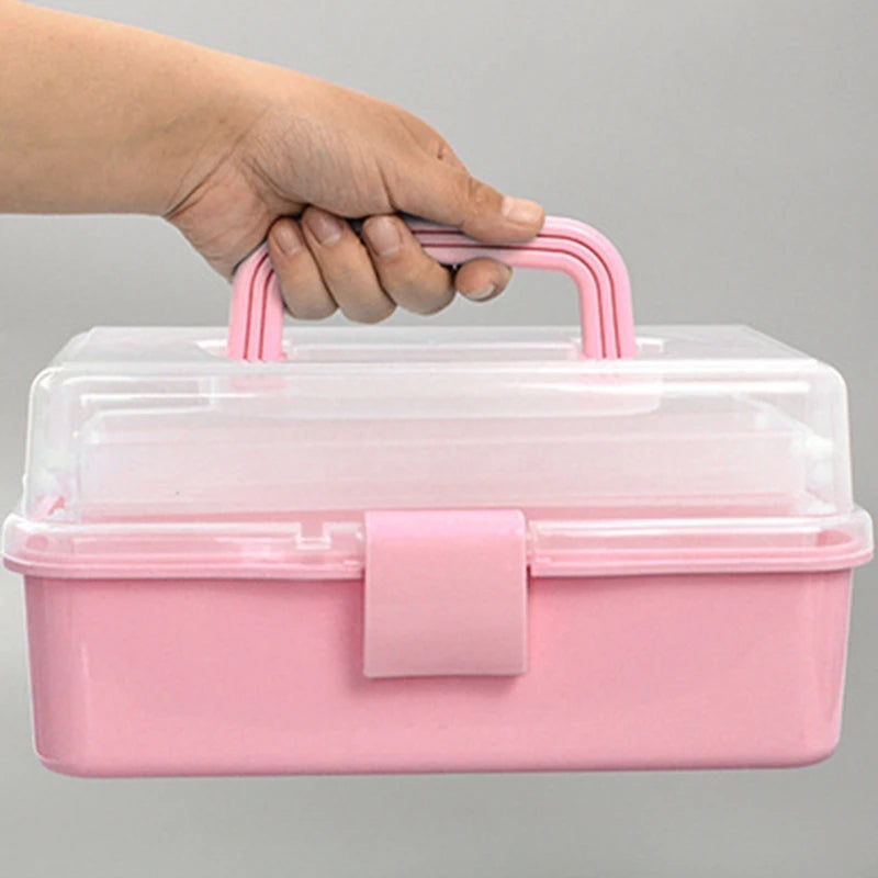 3-Layer Multipurpose Storage Box Organizer Folding Tool Box Sewing Art Crafts