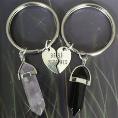 2pcs Witches Crystal Keychain Key Ring Purse Bag Backpack Car Key Charm