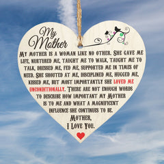 Mother Like No Other Wooden Heart Ornament Mum Love Party Decoration