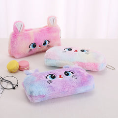 Cat Pattern Zipper Pencil Case Creative Student Stationery Case