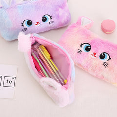 Cat Pattern Zipper Pencil Case Creative Student Stationery Case