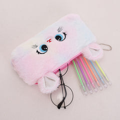 Cat Pattern Zipper Pencil Case Creative Student Stationery Case