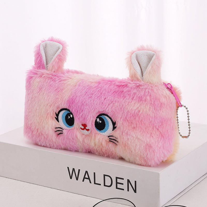 Cat Pattern Zipper Pencil Case Creative Student Stationery Case