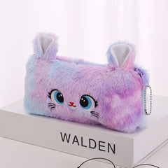 Cat Pattern Zipper Pencil Case Creative Student Stationery Case
