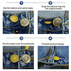5pcs Metal Button Extension for Enlarged Waist Jeans Sewing