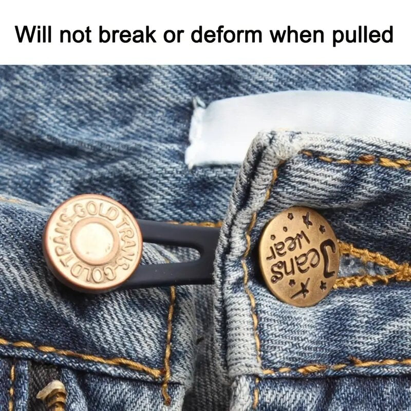 5pcs Metal Button Extension for Enlarged Waist Jeans Sewing