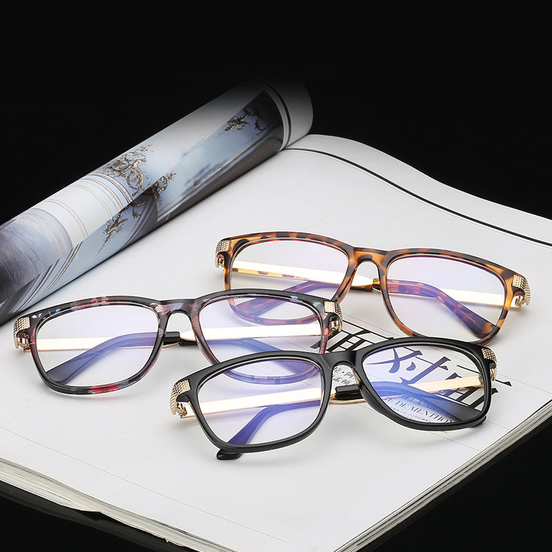 Light Blocking Glasses Square Clear Lens Anti Eyestrain Glasses