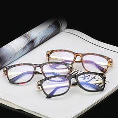 Light Blocking Glasses Square Clear Lens Anti Eyestrain Glasses
