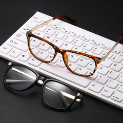 Light Blocking Glasses Square Clear Lens Anti Eyestrain Glasses