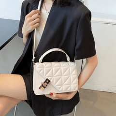 Retro Quilted Crossbody Bag PU Leather Classic Shoulder Bag