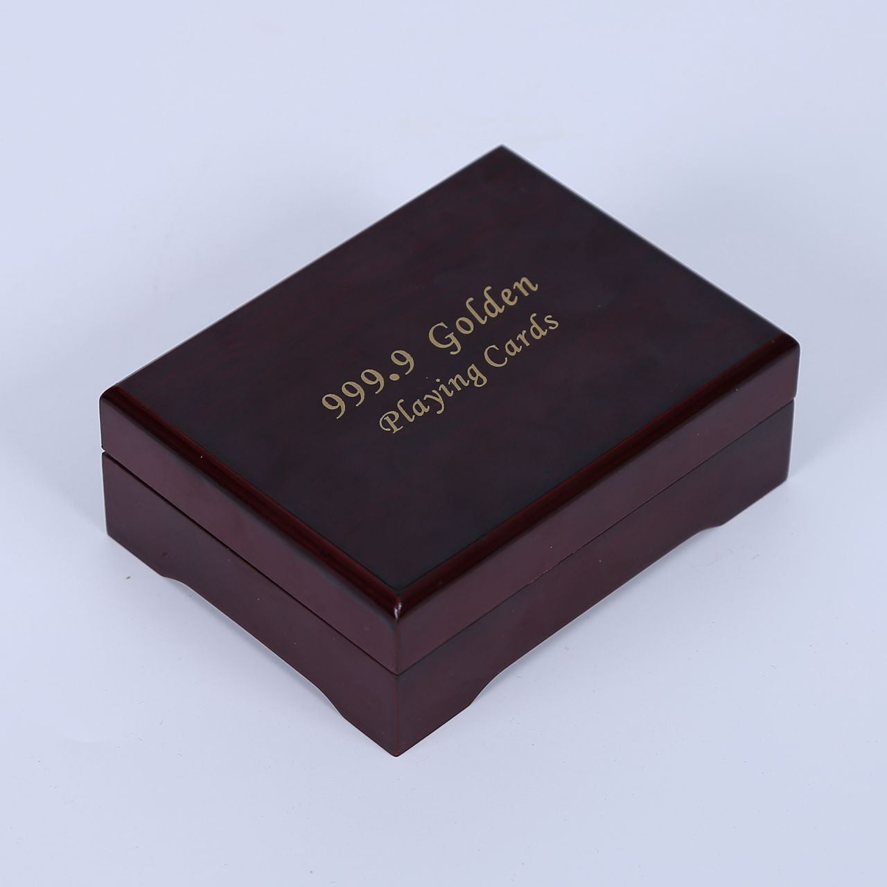 High End Golden Poker Playing Cards with Wood Box - Perfect Christmas Gift